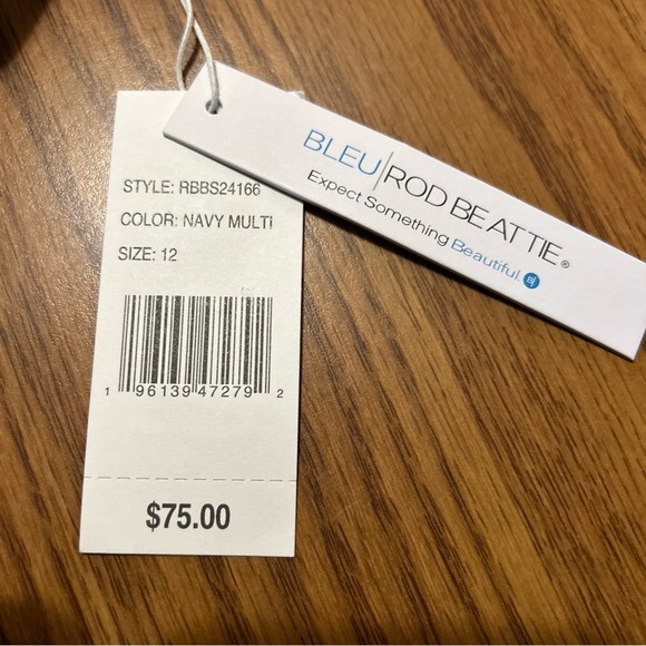 NWT Bleu Rod Beattie By The Sea Halter Triangle Top Navy Multi Size 12 - Picture 4 of 6